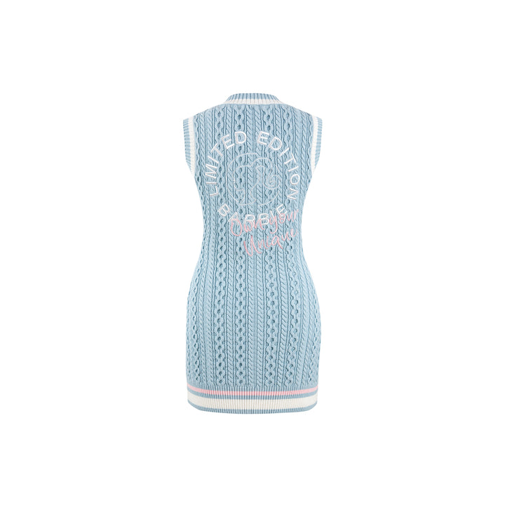 Weird Market X Barbie Contrast Knit Dress Blue - Mores Studio