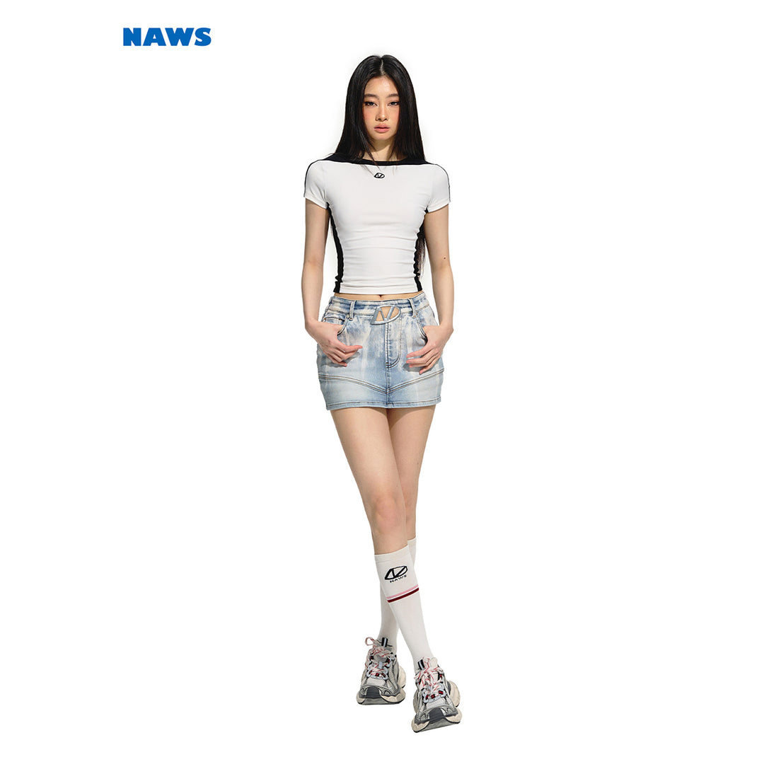 NAWS Color Blocked Slim-Fit Knit Tee