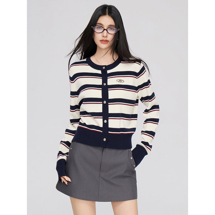 MacyMccoy Color Blocked Striped Knit Cardigan