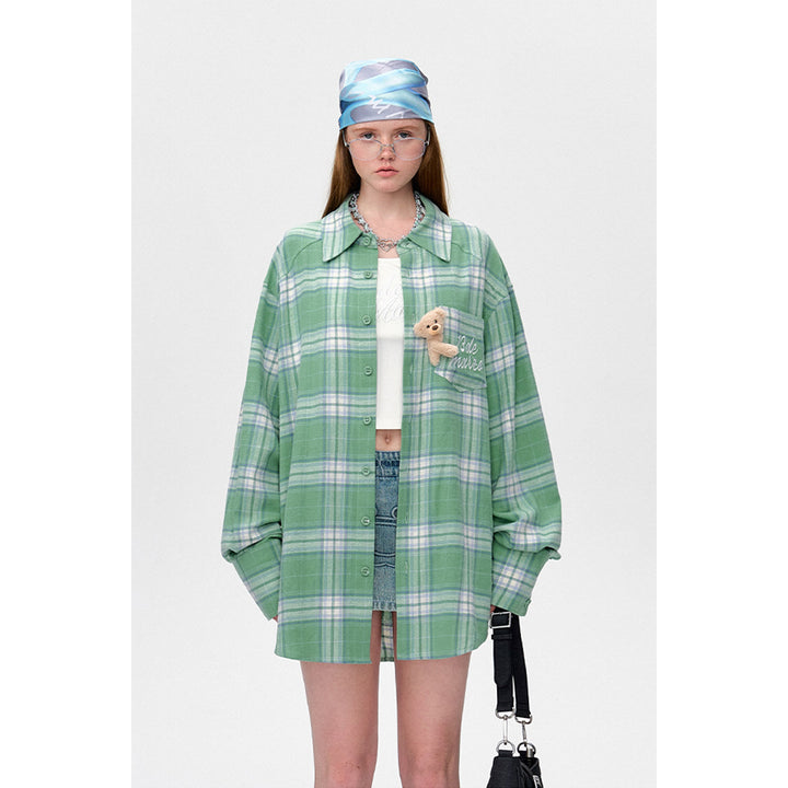 13De Marzo Doozoo Pocket Plaid Shirt Jacket Green