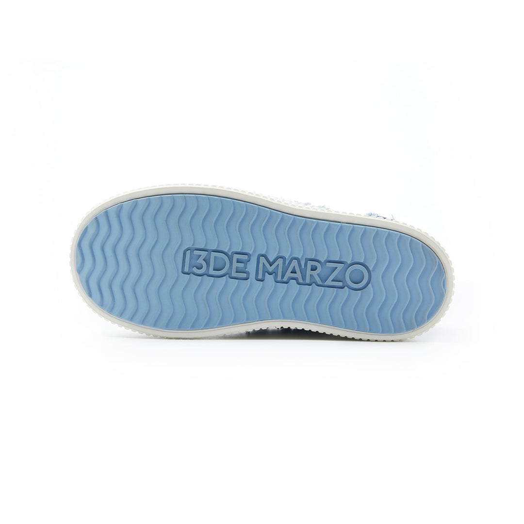 13De Marzo Plush Bear Denim Biscuits Sneaker Blue