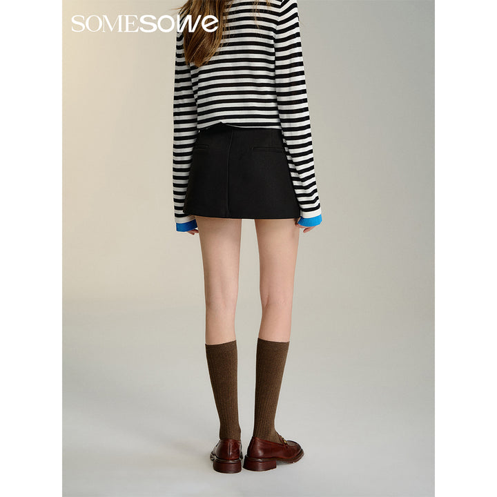 SomeSowe 3D Bow A-Line Mini Skirt Black