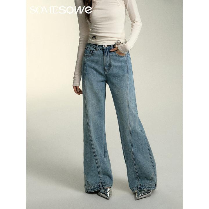 SomeSowe Deconstructed Waistline Oversized Jeans