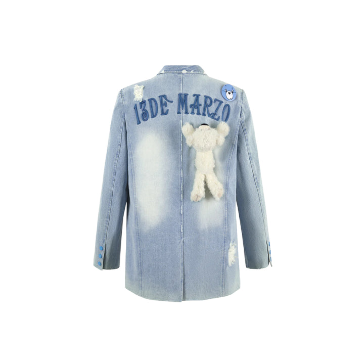 13De Marzo X Care Bears Broken Washed Denim Suit Jacket - Mores Studio