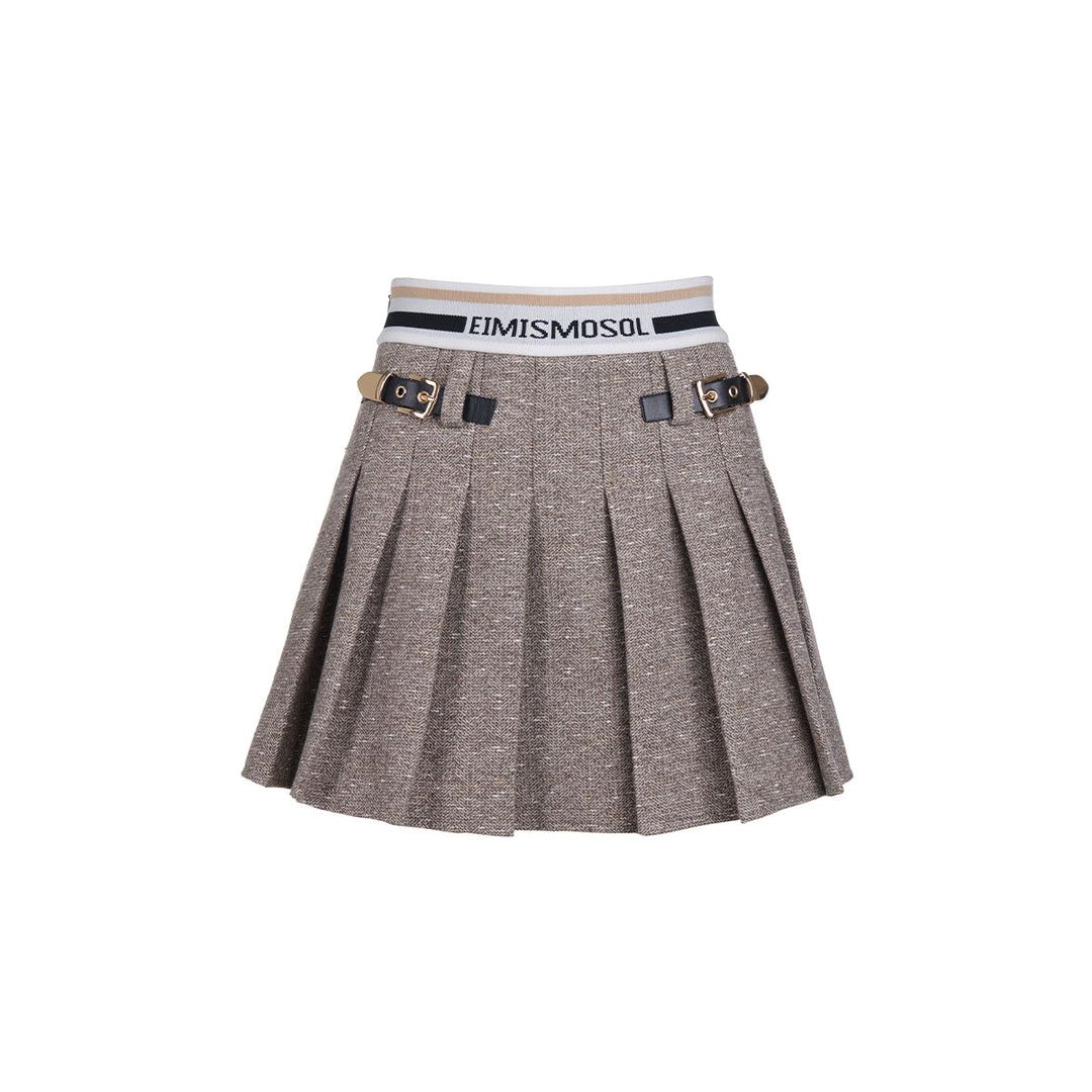 Eimismosol Gold Button Short Jacket & Pleated Skirt Set - Mores Studio