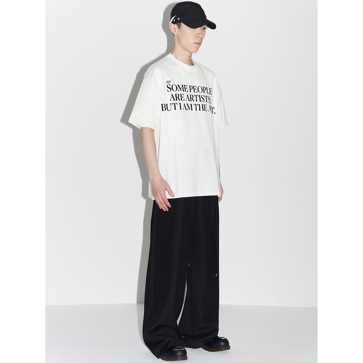 MANUFACTURE Artist Slogan Printed T-Shirt White