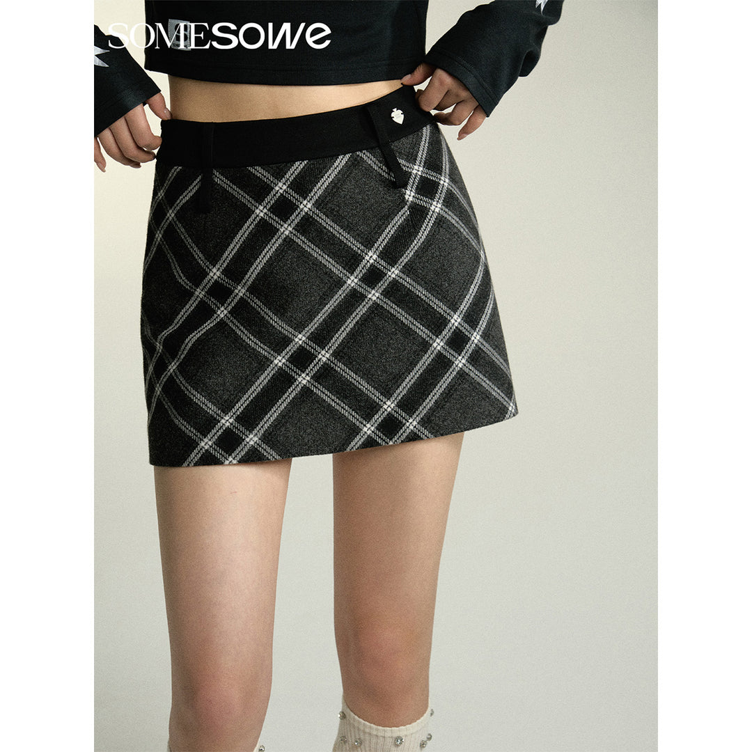 SomeSowe Classic Color Blocked Plaid Skirt - Mores Studio