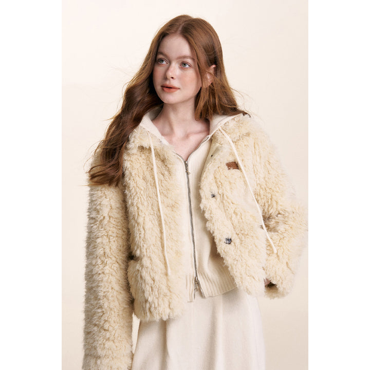 Kroche Curly-Fur Teddy Short Thicken Jacket