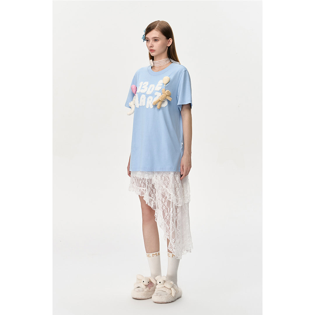 13De Marzo Float Cloud Balloon T-Shirt Blue