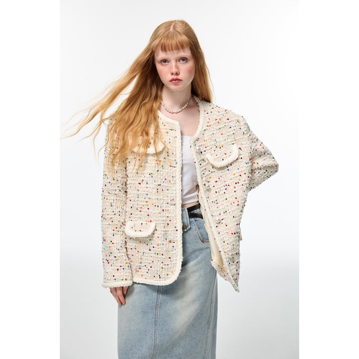 Alexia Sandra Rainbow Sprinkle Dots Tweed Jacket - Mores Studio