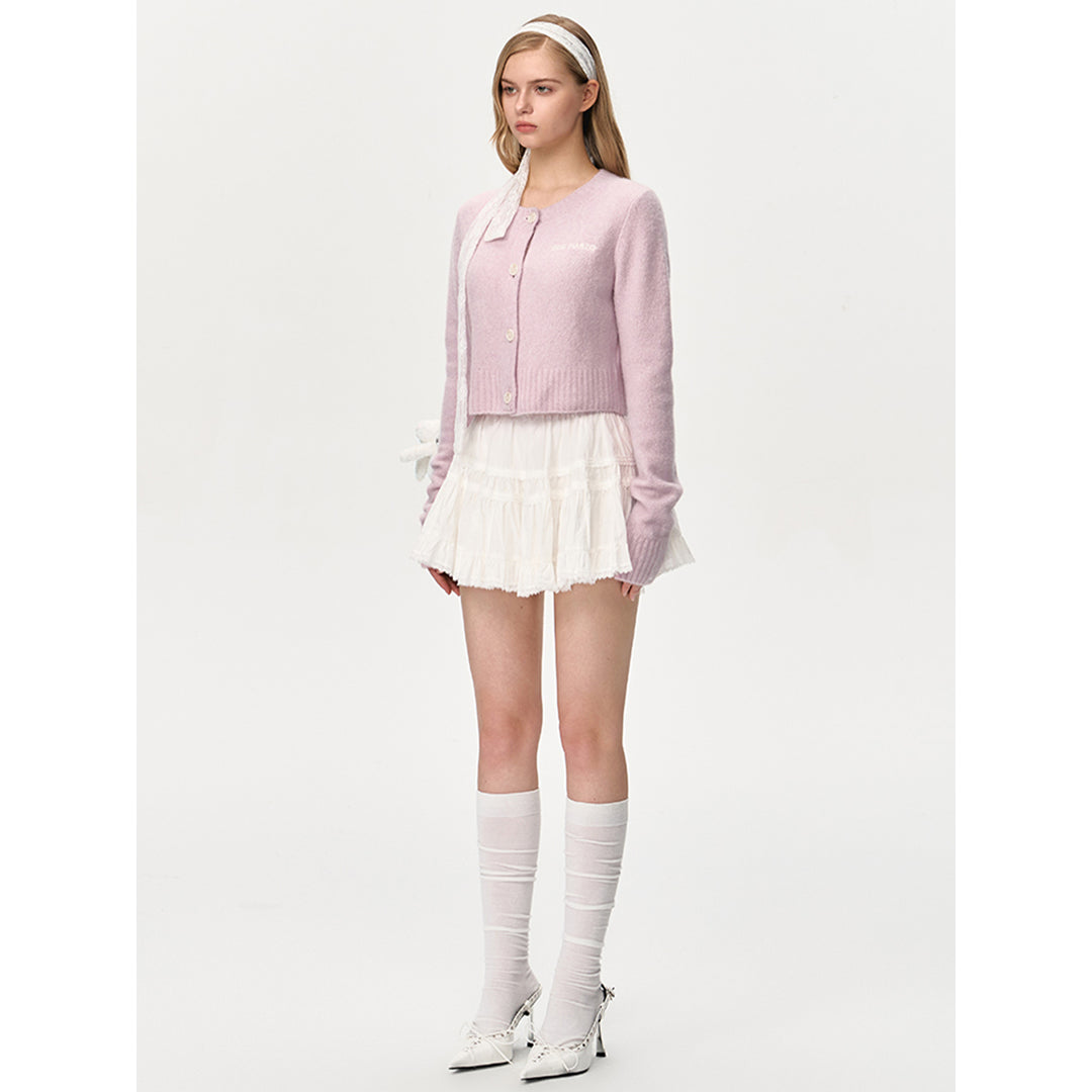 13De Marzo Doozoo Short Knit Cardigan Pink