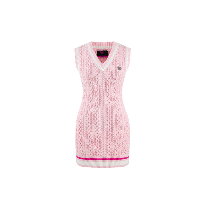 Weird Market X Barbie Contrast Knit Dress Pink - Mores Studio