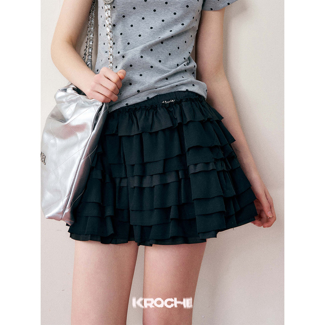Kroche A-Line Ballet Fluffy Skirt Black
