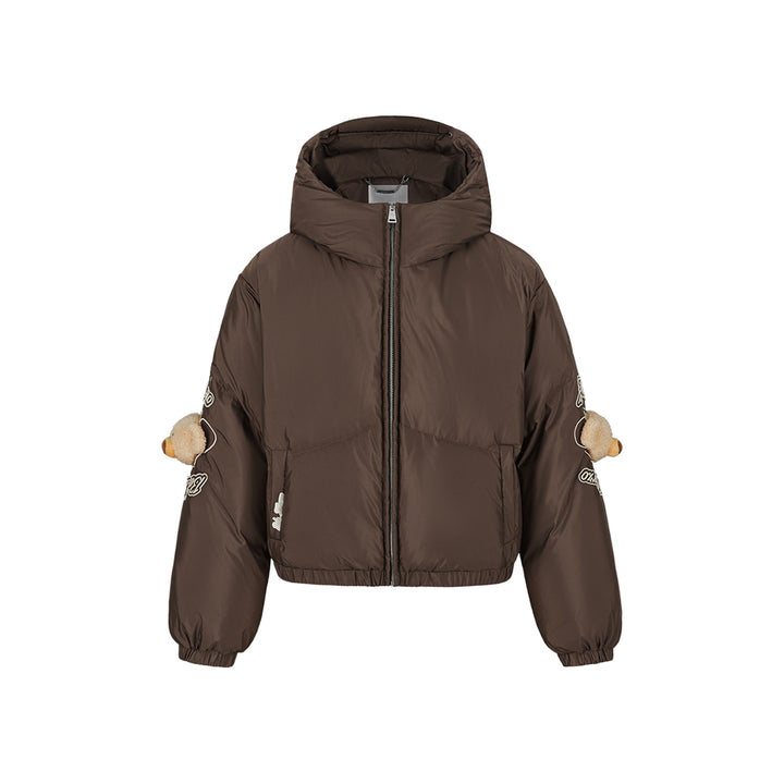 13De Marzo Plush Elbow Bear Down Jacket Brown