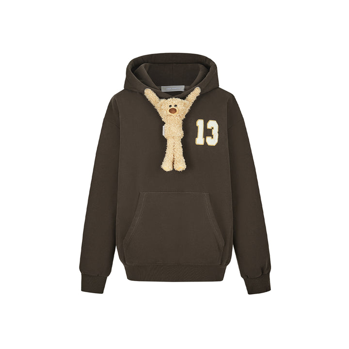 13De Marzo Doozoo Bear Adjustable String Hoodie Brown