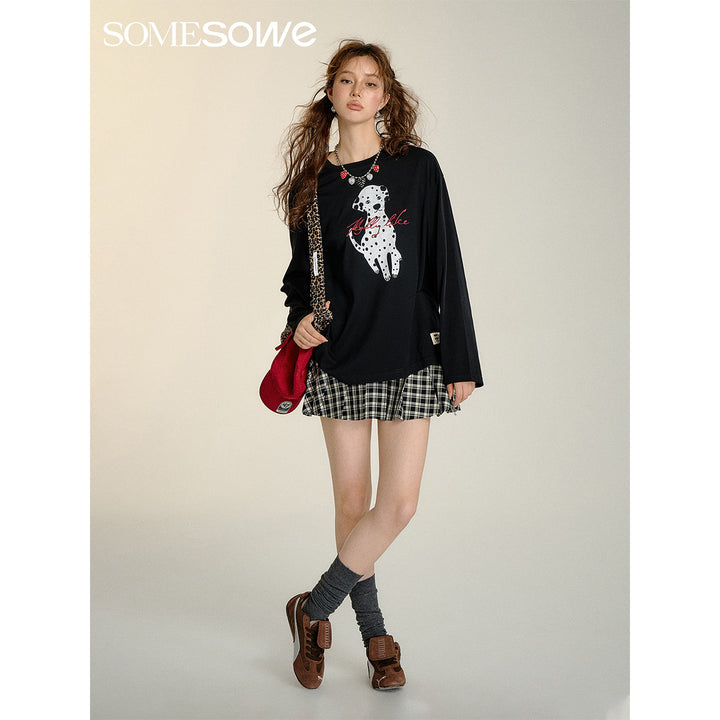 SomeSowe Spotted Puppy Silhouette Long Sleeve T-Shirt