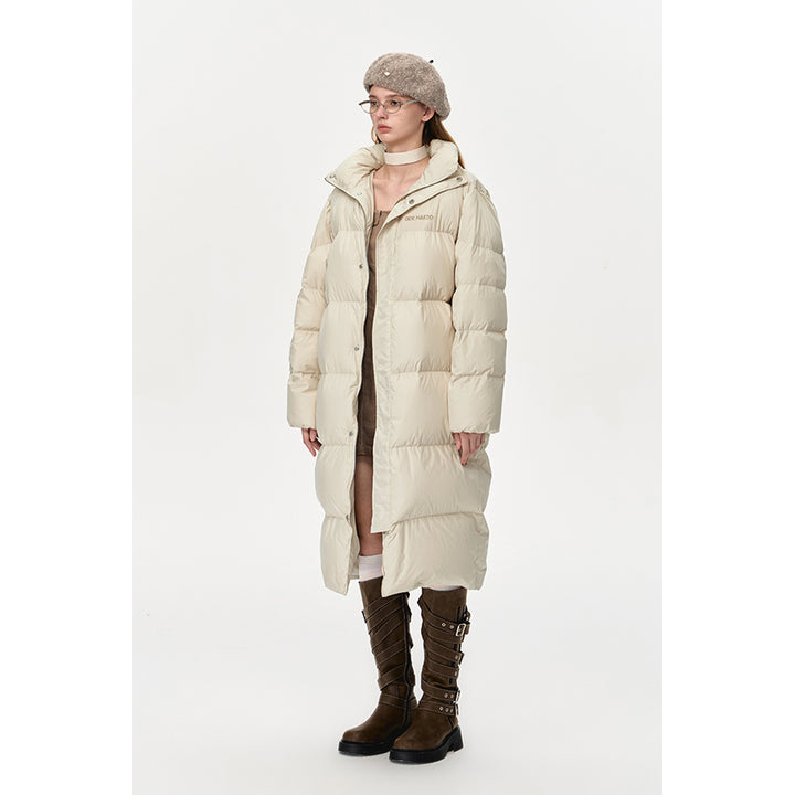 13De Marzo Back Plush Bear Long Down Jacket Beige