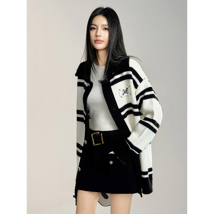 MacyMccoy Striped Silhouette Knit Cardigan