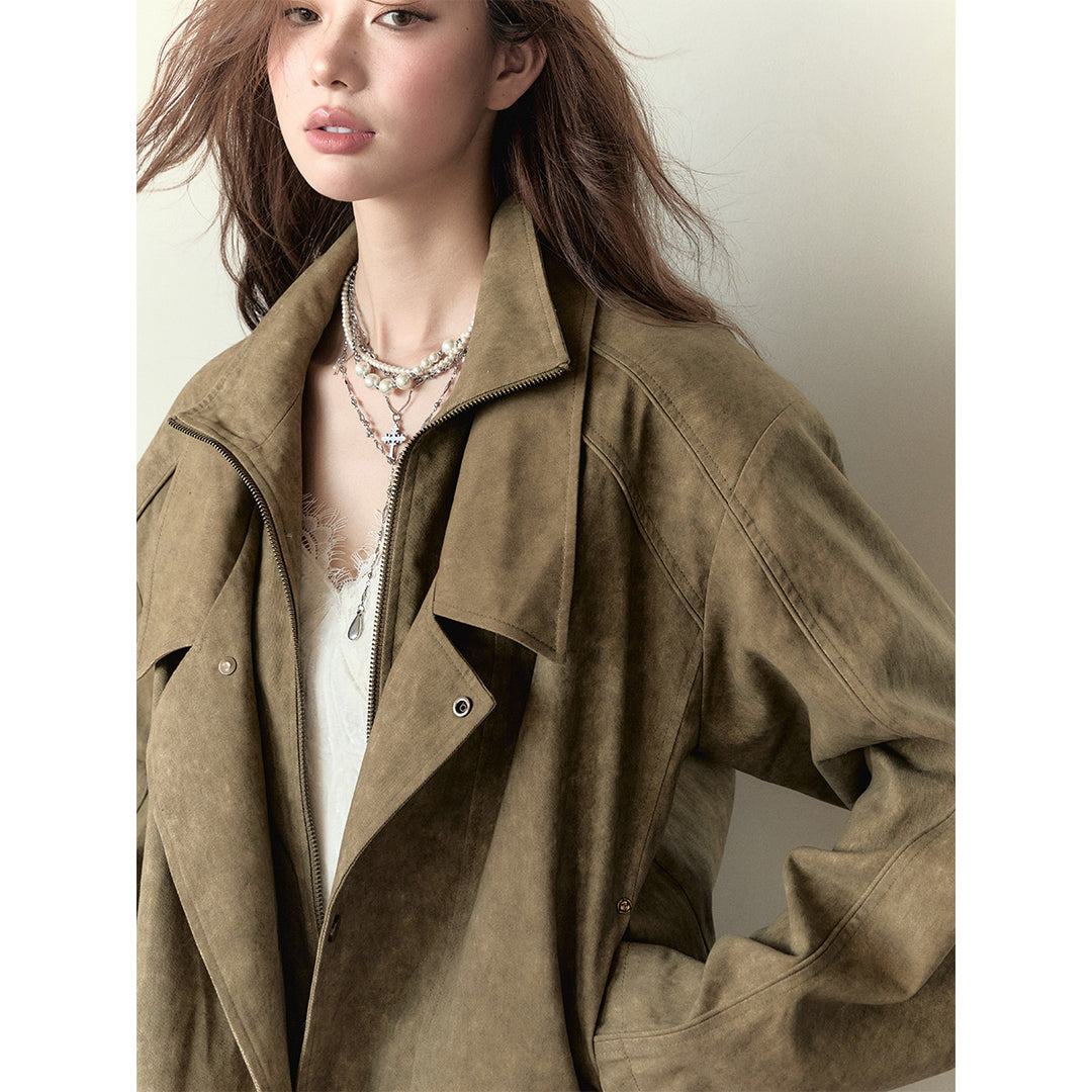 Via Pitti Vintage Rivet Locomotive Loose Jacket Khaki