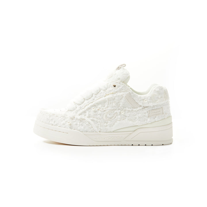 CANDYDONDA Tweed Curbmelo Sneaker White - Mores Studio