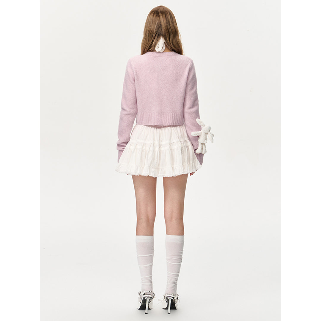 13De Marzo Doozoo Short Knit Cardigan Pink