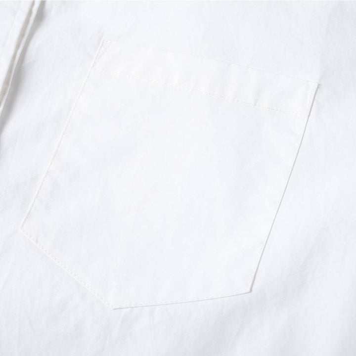 Three Quarters Logo Embroidery Shirt White - Mores Studio