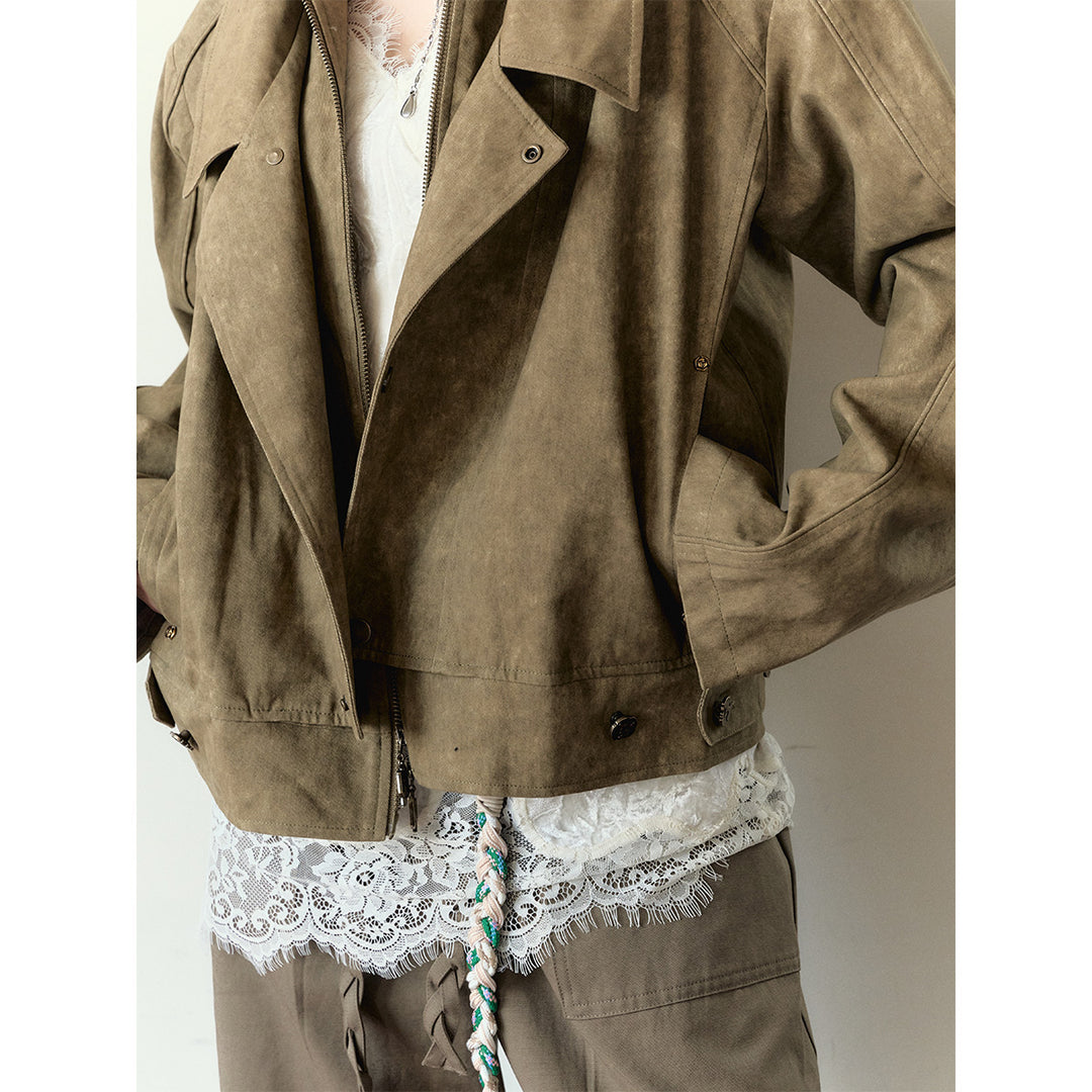 Via Pitti Vintage Rivet Locomotive Loose Jacket Khaki