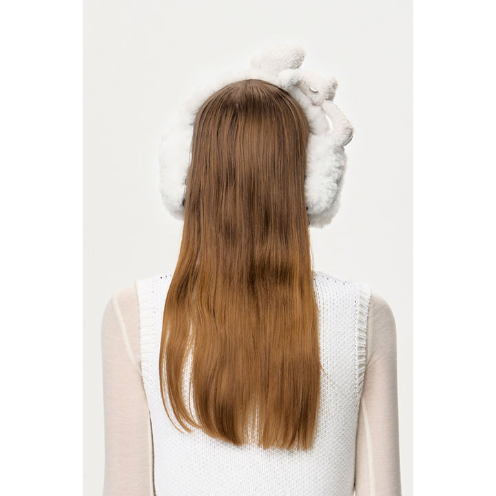 13De Marzo Plush Bear Paw Furry Earmuff White