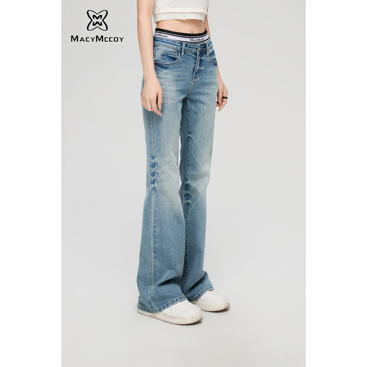 MacyMccoy Fake-2-Piece Flare Jeans