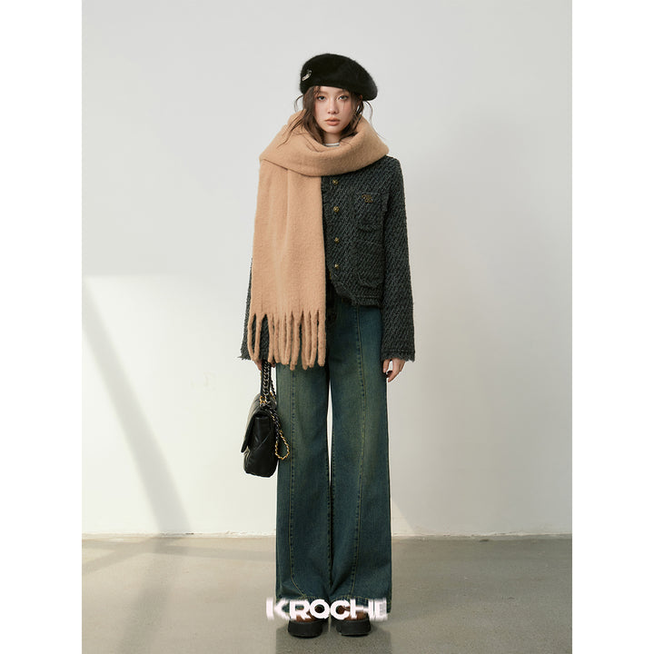 Kroche Vintage Tweed Down Liner Jacket - Mores Studio