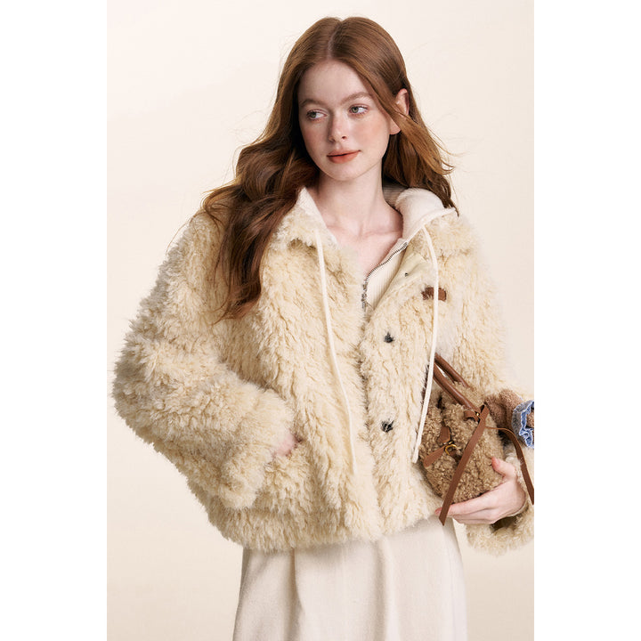 Kroche Curly-Fur Teddy Short Thicken Jacket