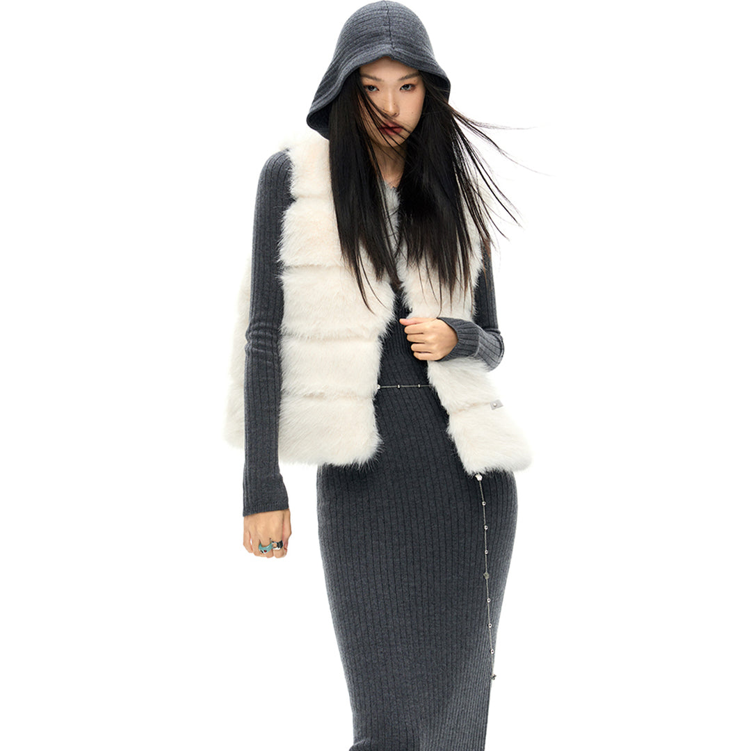 NotAwear Eco-Friendly Fur Vest White - Mores Studio