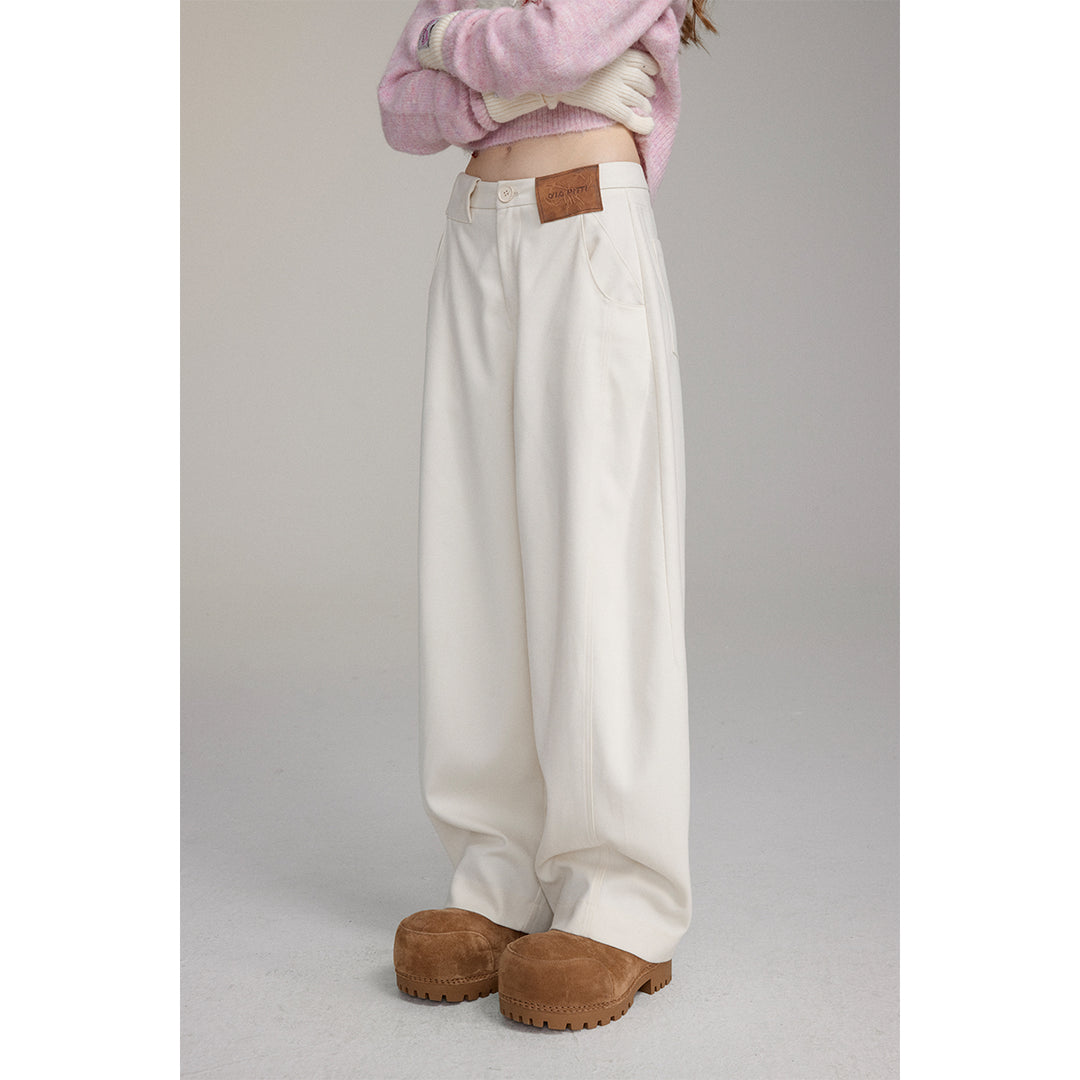 Via Pitti Casual Loose Machete Pants Off-White