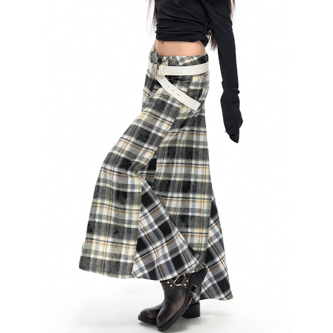 NotAwear Asymmetrical Snow Plaid A-Line Skirt - Mores Studio