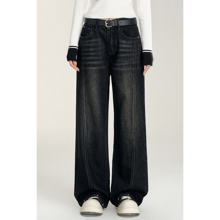 MacyMccoy Heart Pocket Wide-Leg Denim Jeans Black