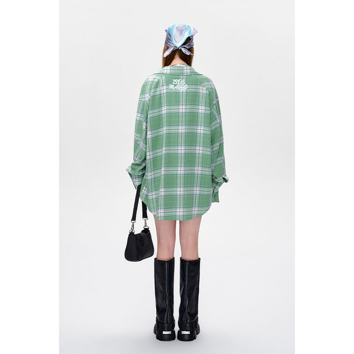 13De Marzo Doozoo Pocket Plaid Shirt Jacket Green