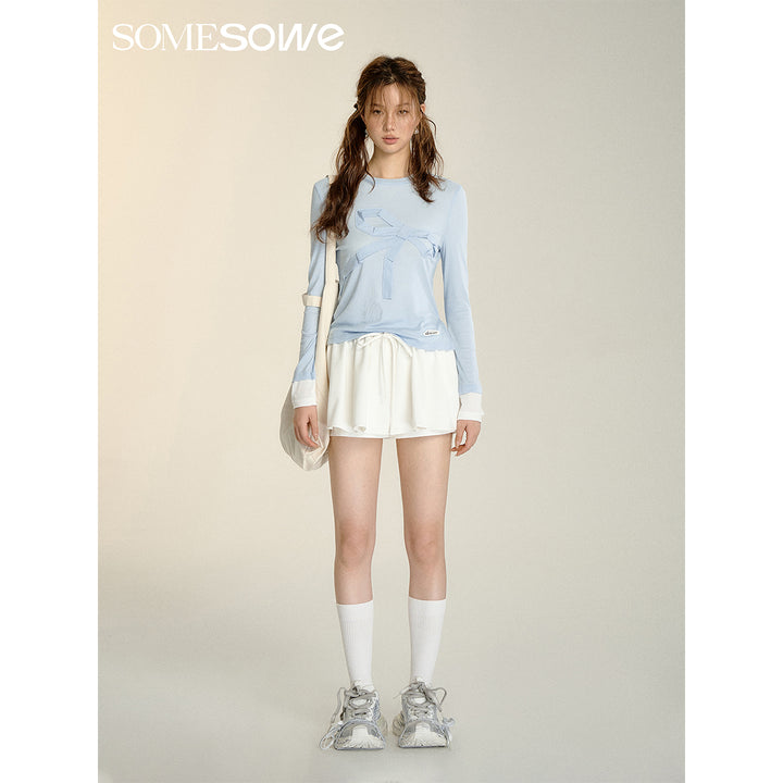 SomeSowe 3D A-Line Puffy Skirt Shorts White