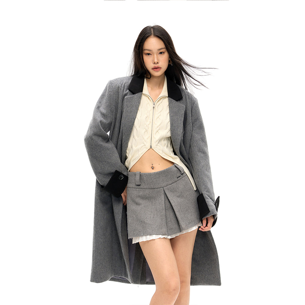 NotAwear Woolen Lace Edge Skirt Grey - Mores Studio