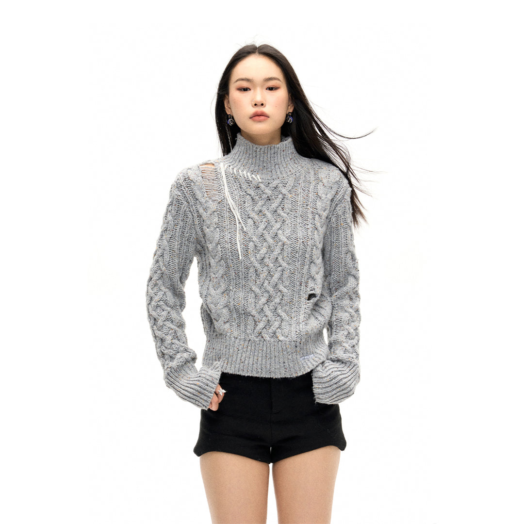 NotAwear Destroy Twisted Woolen Sweater Grey - Mores Studio