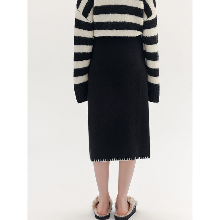 Rumia Nesci Knitted Skirt Black - Mores Studio