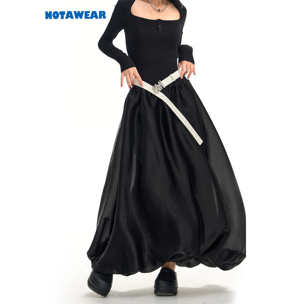 NotAwear Logo Embroidery Square Neck Knit Dress Black - Mores Studio