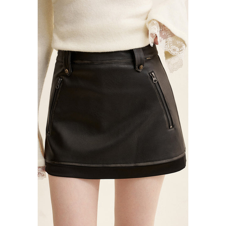 Kroche Millard Eco-Friendly Rose Button Skirt Black