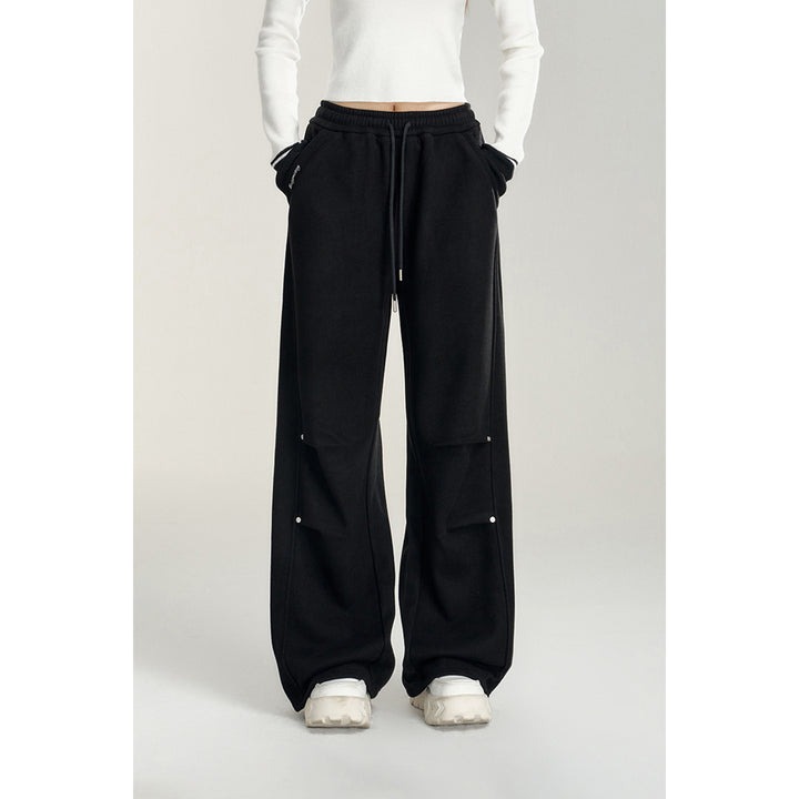 MacyMccoy Wrinkle Wide-Leg Fleece-Lined Pants Black