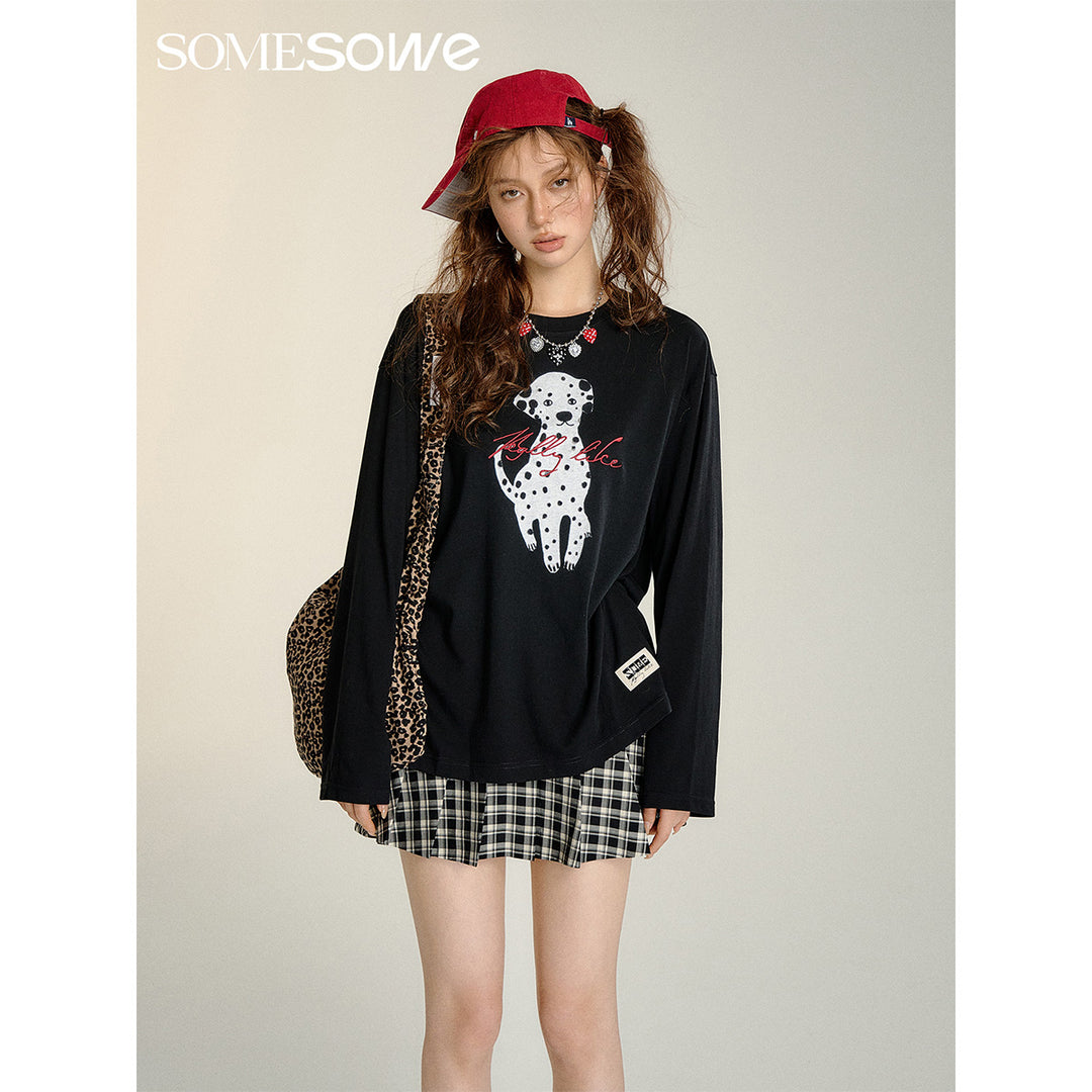 SomeSowe Spotted Puppy Silhouette Long Sleeve T-Shirt