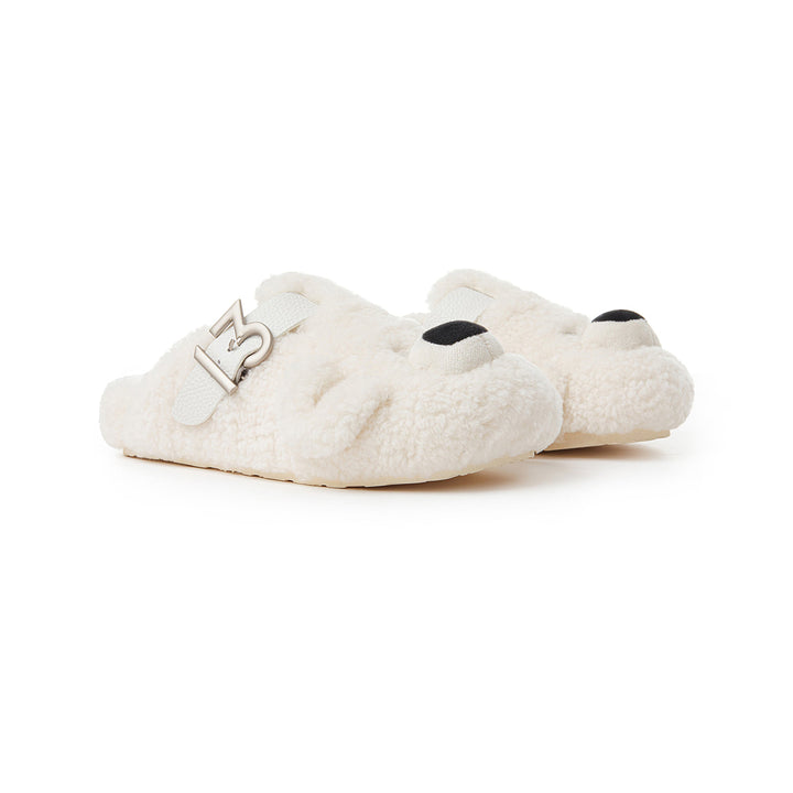 13De Marzo Bear Fleece Slip On Birkenstock White