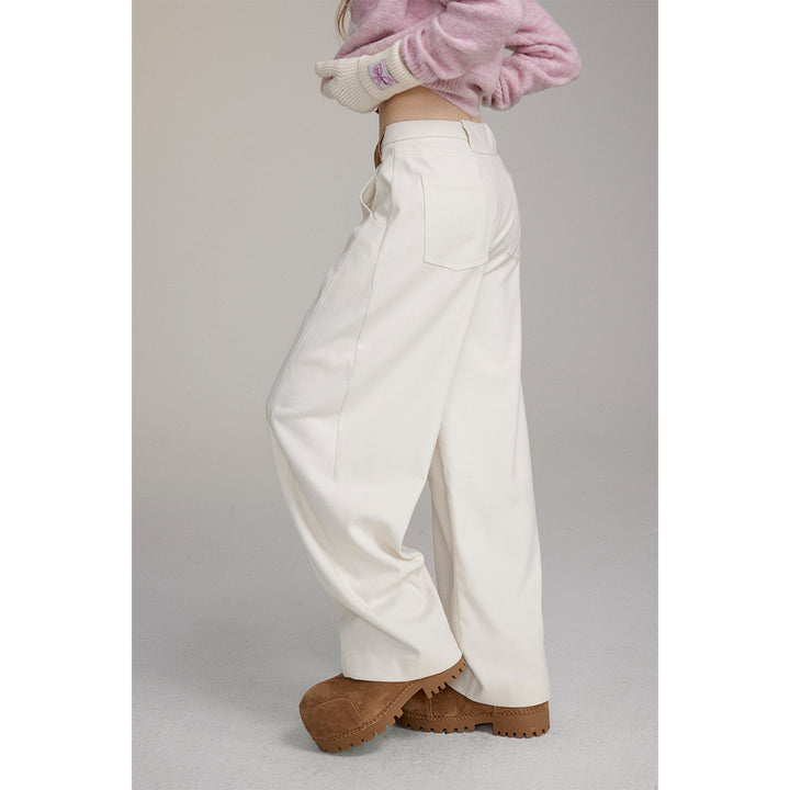 Via Pitti Casual Loose Machete Pants Off-White