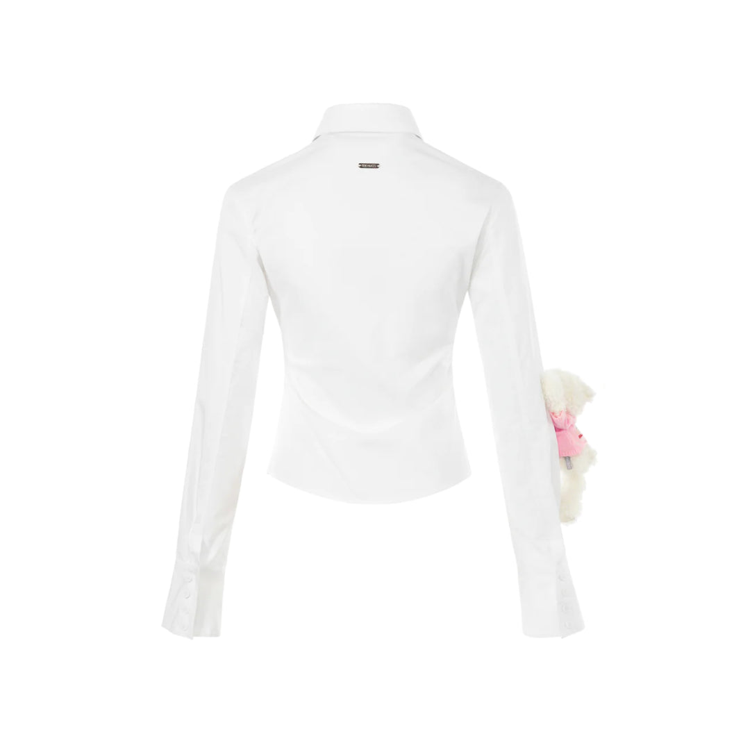 13De Marzo X Hello Kitty Plush Bear Slim Shirt White - Mores Studio