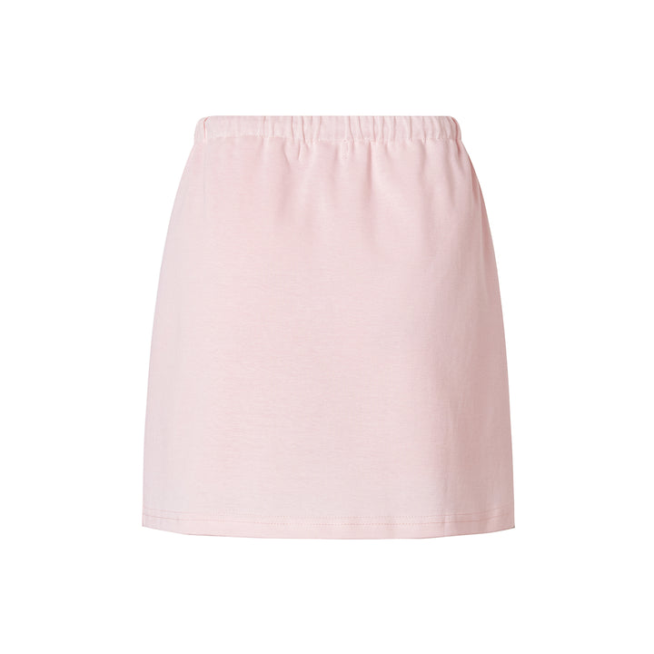 Kroche Bow Embroidered Sports Casual Skirt Pink