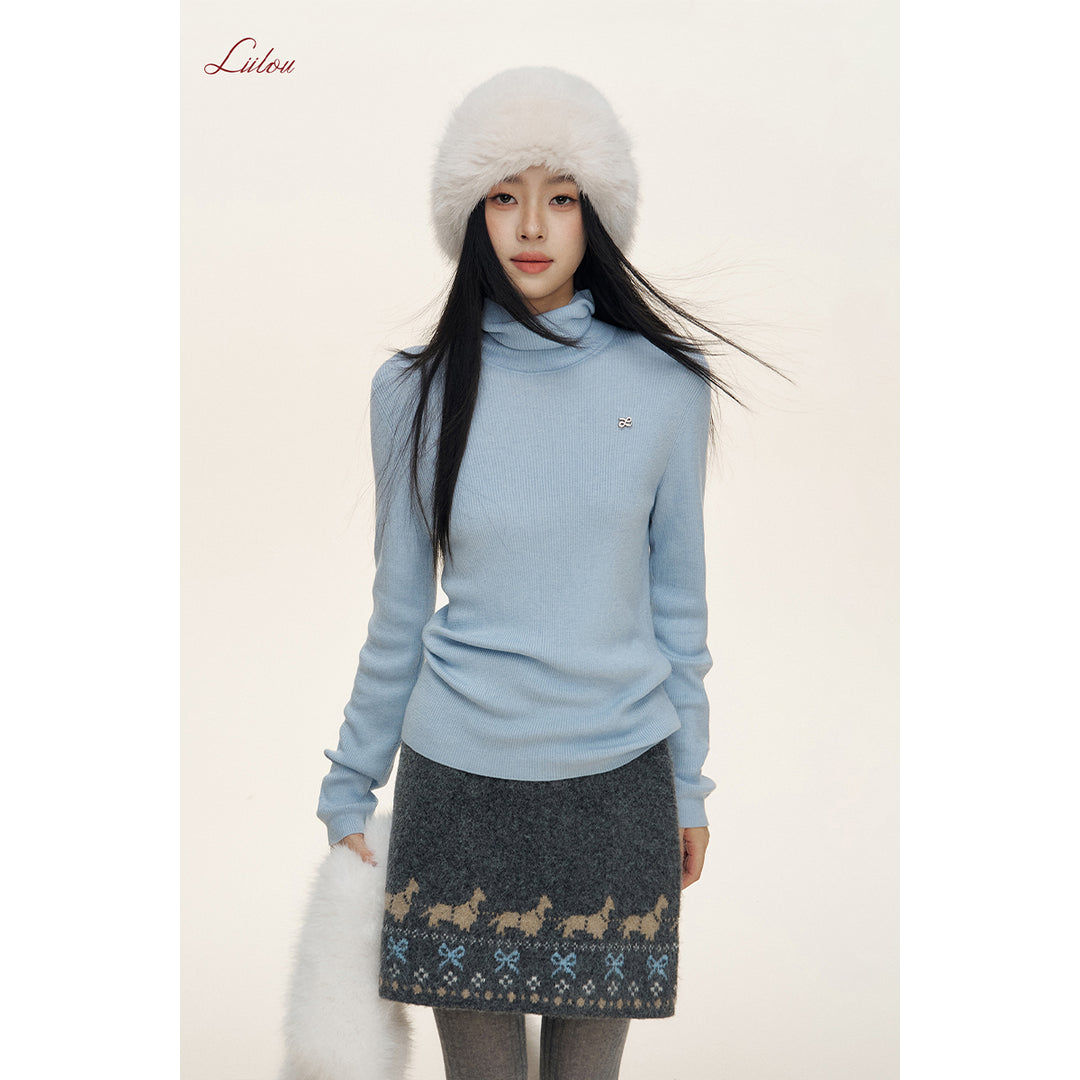 Liilou Fair Isle Jacquard Woolen Knit Skirt