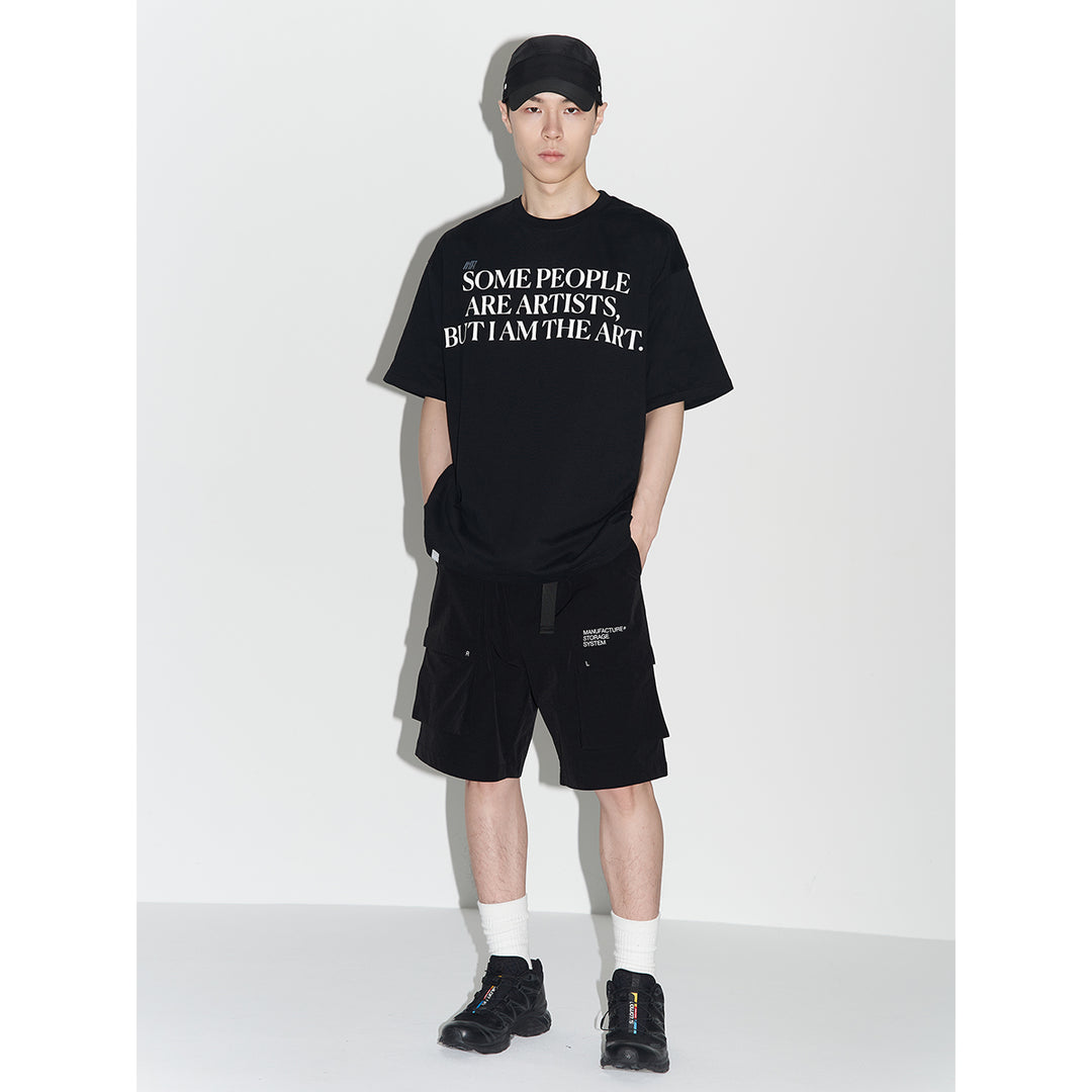 MANUFACTURE Artist Slogan Printed T-Shirt Black